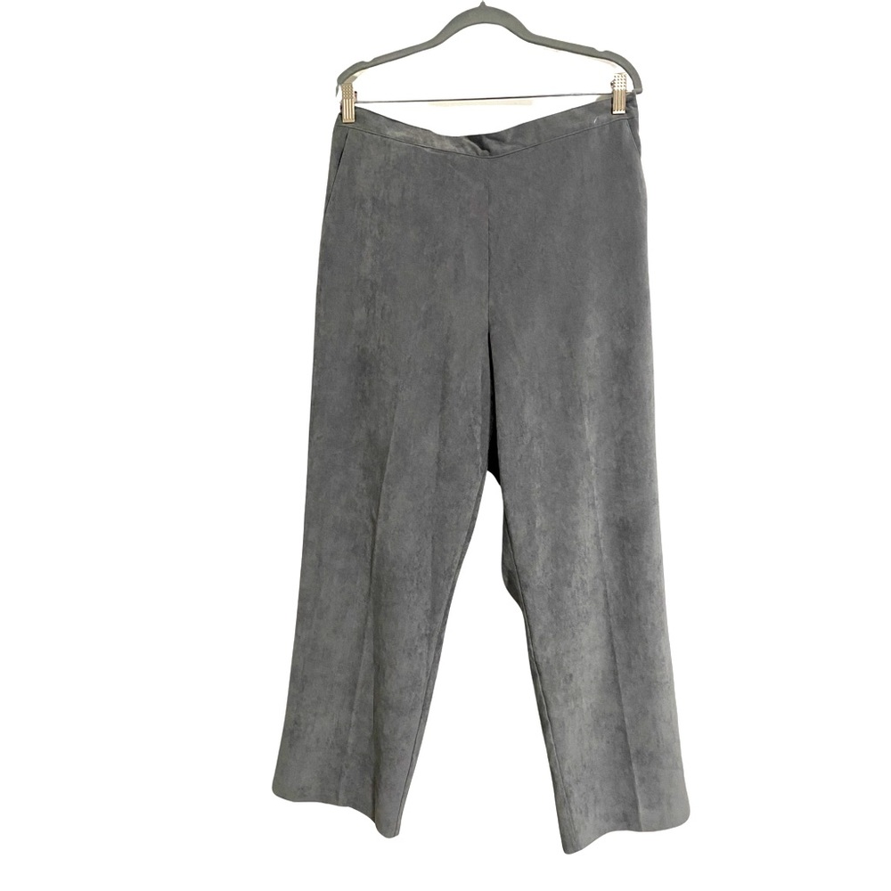 Women’s NWT Alfred Dunner Short Grey Colored Textured Trouser Size 14